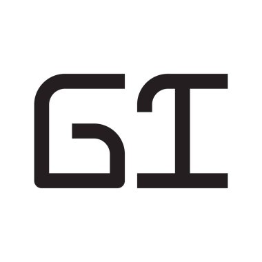 gi ilk harf vektör logo simgesi