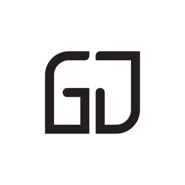 gj ilk harf vektör logo simgesi
