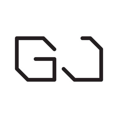 gj ilk harf vektör logo simgesi