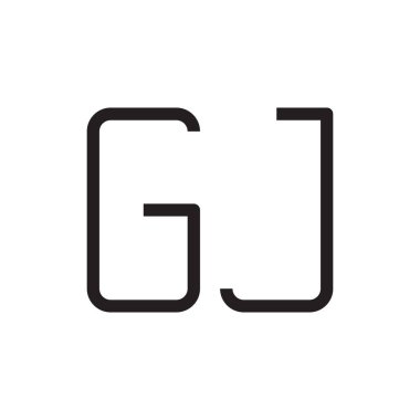 gj ilk harf vektör logo simgesi