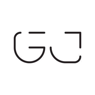 gj ilk harf vektör logo simgesi