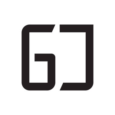 gj ilk harf vektör logo simgesi