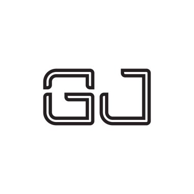 gj ilk harf vektör logo simgesi