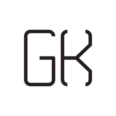 gk ilk harf vektör logo simgesi