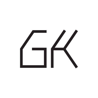 gk ilk harf vektör logo simgesi
