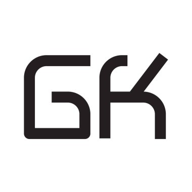 gk ilk harf vektör logo simgesi