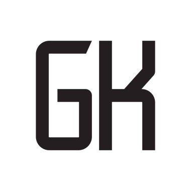 gk ilk harf vektör logo simgesi