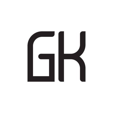 gk ilk harf vektör logo simgesi