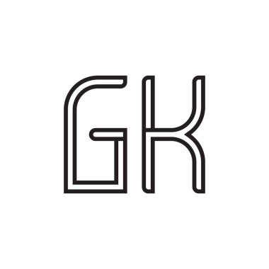 gk ilk harf vektör logo simgesi