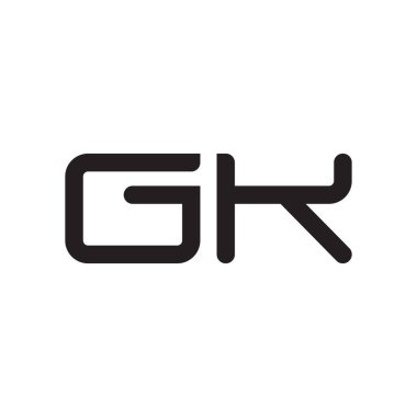 gk ilk harf vektör logo simgesi
