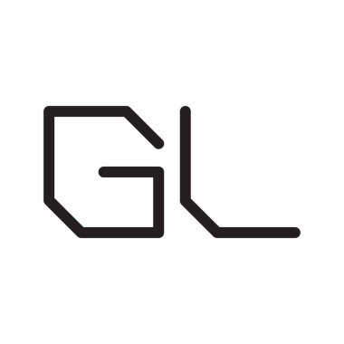 gl ilk harf vektör logo simgesi