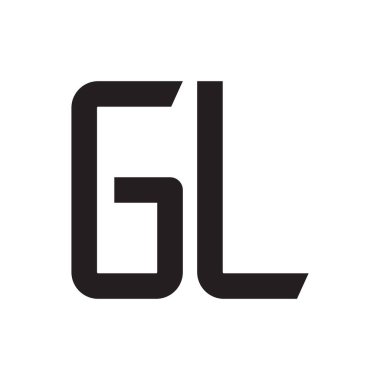 gl ilk harf vektör logo simgesi