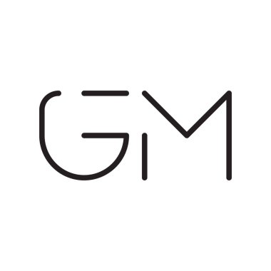 gm ilk harf vektör logo simgesi
