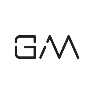 gm ilk harf vektör logo simgesi