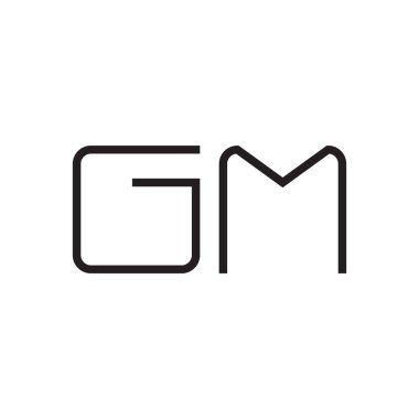 gm ilk harf vektör logo simgesi