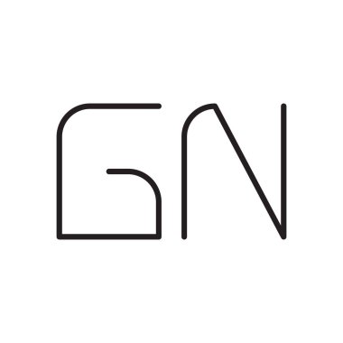 gn ilk harf vektör logo simgesi