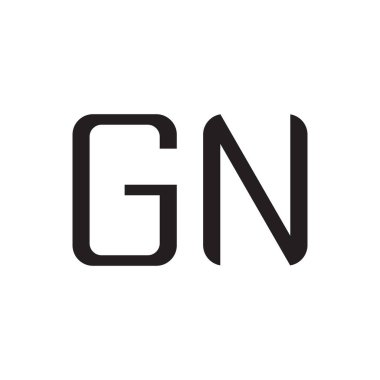 gn ilk harf vektör logo simgesi