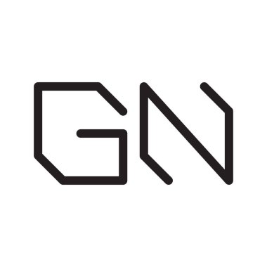 gn ilk harf vektör logo simgesi