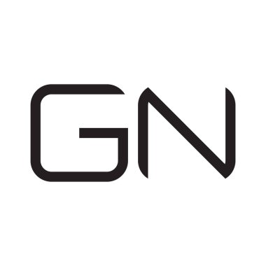 gn ilk harf vektör logo simgesi