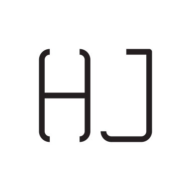 hj ilk harf vektör logo simgesi