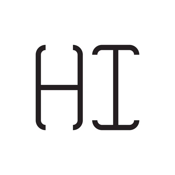 Hola Inicial Carta Vector Logotipo Icono — Vector de stock
