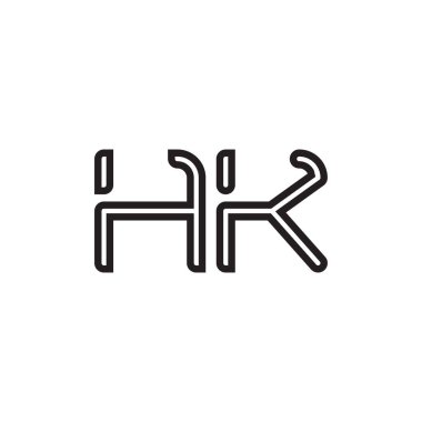 hk ilk harf vektör logo simgesi
