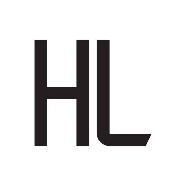 hl ilk harf vektör logo simgesi