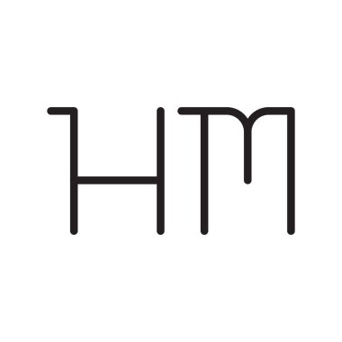 hm ilk harf vektör logo simgesi