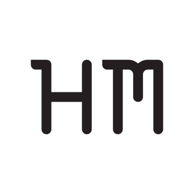hm ilk harf vektör logo simgesi