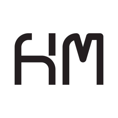 hm ilk harf vektör logo simgesi