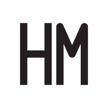hm ilk harf vektör logo simgesi