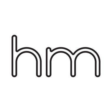 hm ilk harf vektör logo simgesi