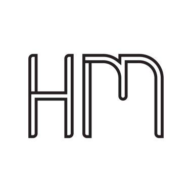 hm ilk harf vektör logo simgesi