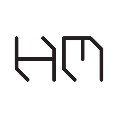 hm ilk harf vektör logo simgesi