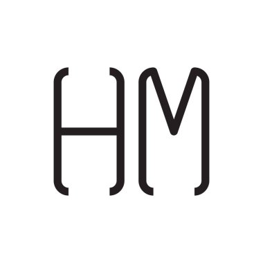 hm ilk harf vektör logo simgesi