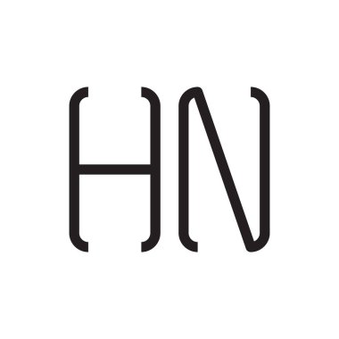 hn ilk harf vektör logo simgesi