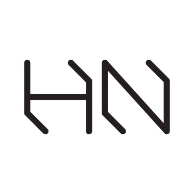 hn ilk harf vektör logo simgesi