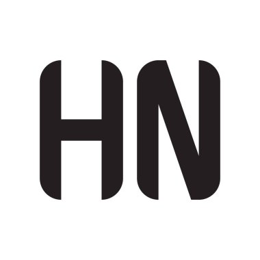 hn ilk harf vektör logo simgesi