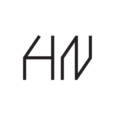hn ilk harf vektör logo simgesi