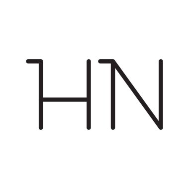 hn ilk harf vektör logo simgesi