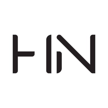 hn ilk harf vektör logo simgesi