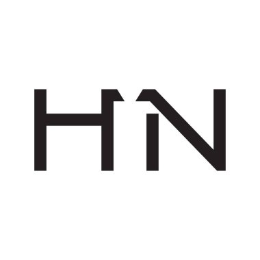 hn ilk harf vektör logo simgesi