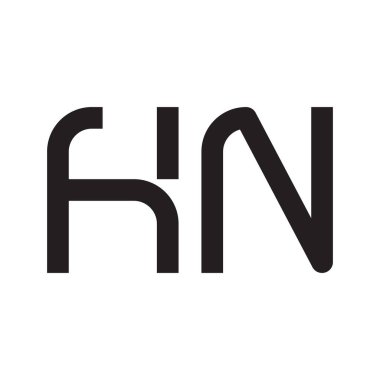hn ilk harf vektör logo simgesi