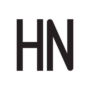 hn ilk harf vektör logo simgesi