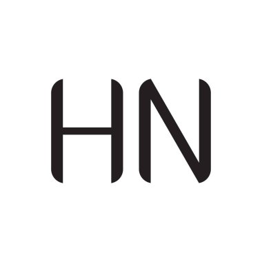 hn ilk harf vektör logo simgesi