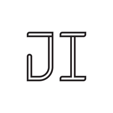 ji ilk harf vektör logo simgesi