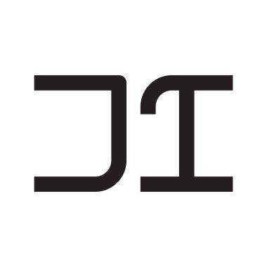 ji ilk harf vektör logo simgesi