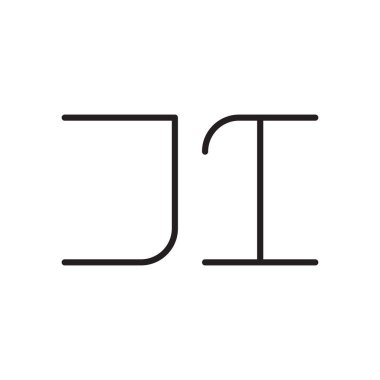 ji ilk harf vektör logo simgesi