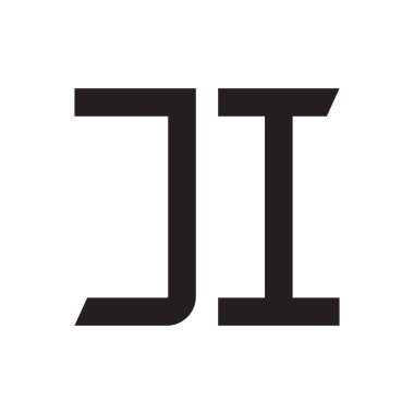 ji ilk harf vektör logo simgesi