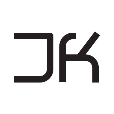 jk ilk harf vektör logo simgesi